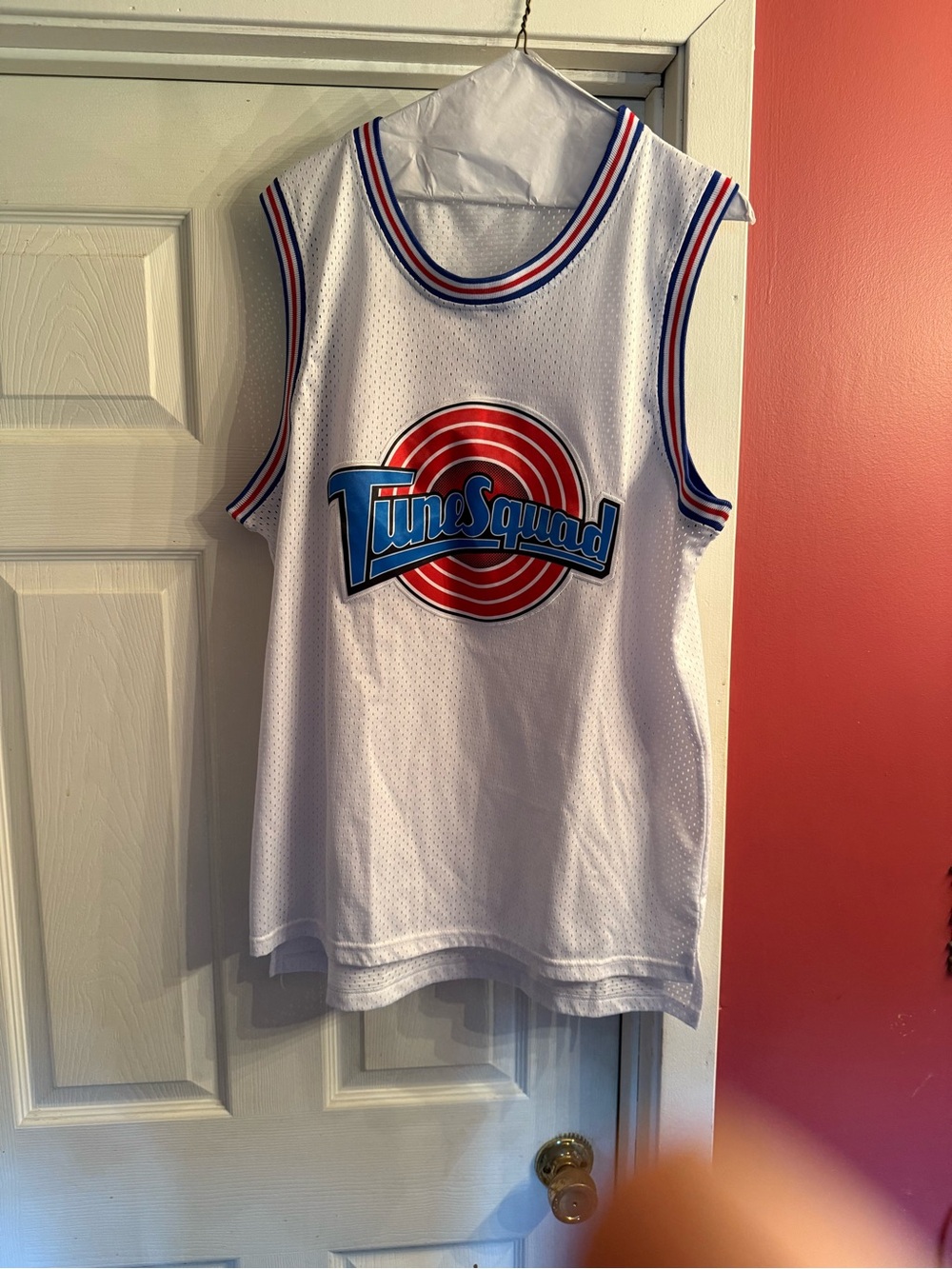 Tune Squad Kids Basketball Jersey - White/Red/Blue